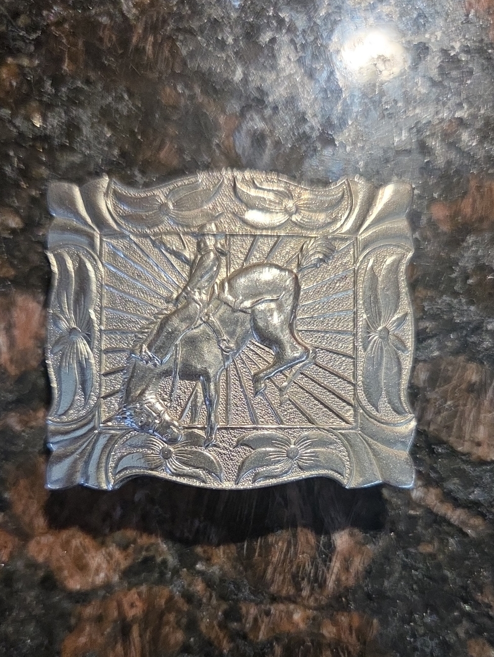 Vintage Country Western Kids Horse Belt Buckle Rodeo